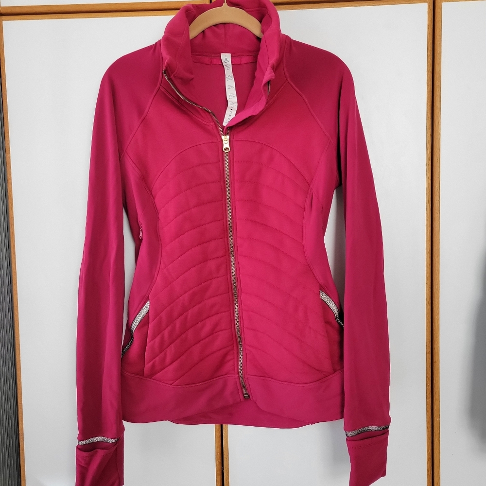 Lululemon Fleece Out Jacket 8 Berry Rumble Red 8